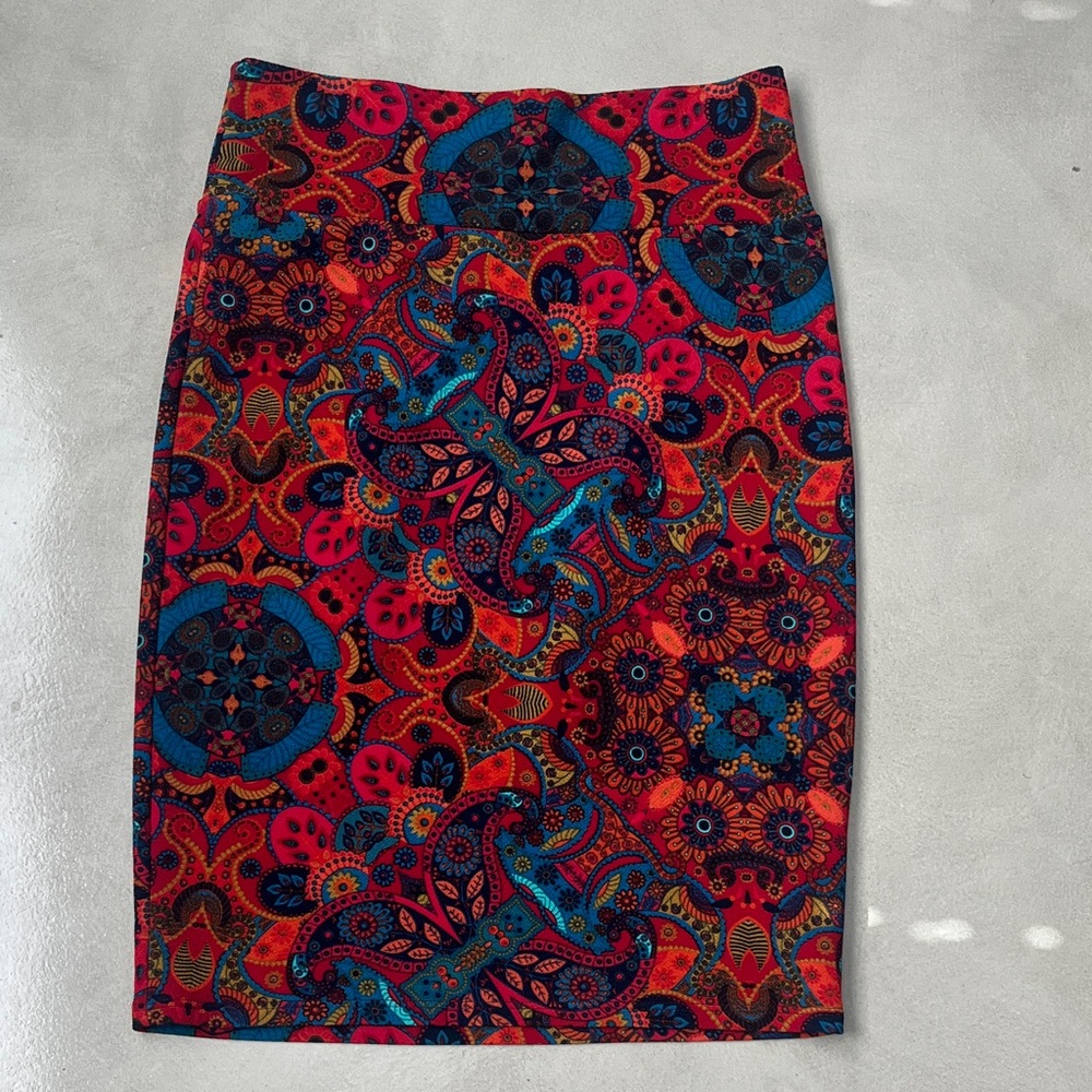 Vibrant Multicolor Patterned LLR Cassie pencil Skirt